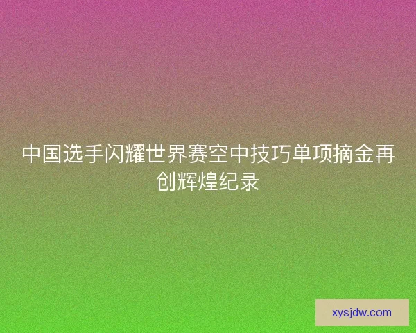 中国选手闪耀世界赛空中技巧单项摘金再创辉煌纪录 中国选手闪耀世界赛空中技巧单项摘金再创辉煌纪录